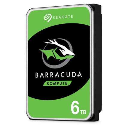 Disco duro interno Seagate BarraCuda de 6 TB HDD — 3.5 pulgadas SATA 6 Gb/s 5400 RPM 256 MB de caché para computadora de escritorio PC (ST6000DM003)