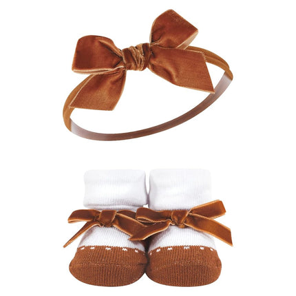 Coffret cadeau bandeau et chaussettes Hudson Baby pour bébé fille, couleurs classiques neutres, taille unique