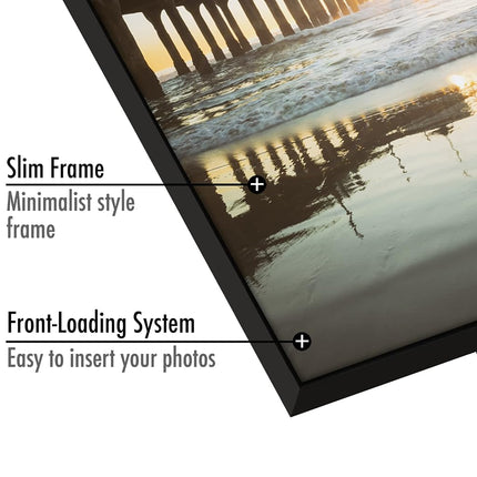 Americanflat Front Loading 4x6 Picture Frame with Shatter-Resistant Glass - Set of 12 - Metropolitan Collection - Photo Frame for Tabletop and Wall Display - Black