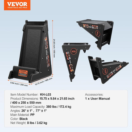 VEVOR Ladder Levler, 380lbs Load PP Ladder Leveling Tool, Pitch Hopper, Stair Ladder Stabilizer with Storage, Easy to Use Stable Platform for All Surfaces,Extension Ladder Accessory for Uneven Ground