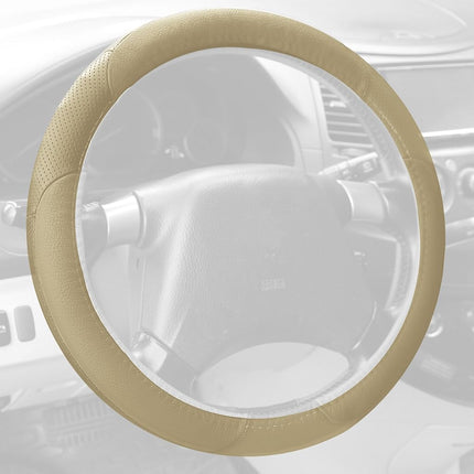 FH Group FH2001SOLIDBEIGE Steering Wheel Cover (Perforated Genuine Leather Solid Beige)