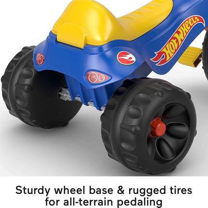 Fisher-Price Hot Wheels Tough Trike, triciclo resistente con colores y gráficos de Hot Wheels para niños pequeños y preescolares de 2 a 5 años