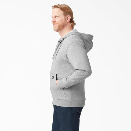 Dickies Men's Midweight Fleece Zip Hoodie Skateboarding, Heathered Gray, XXL Tall