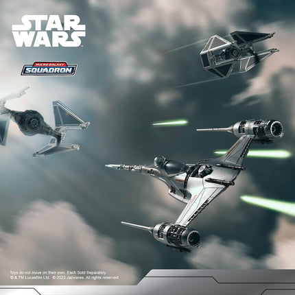 Star Wars Micro Galaxy Squadron The Mandalorian's N-1 Starfighter -13cm Starfighter Class Vehicle with 3cm Micro Figure Accessory