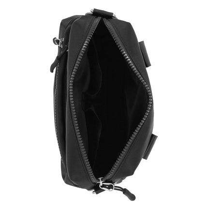 Nautica Women's Nylon Bean Crossbody Bag with Adjustable Shoulder Strap, Black Tonal, One Size