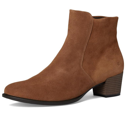 ECCO Women's Dress Classic 35 Mm Zipper Low Cut Ankle Boot, Camel Nubuck, 4-4.5