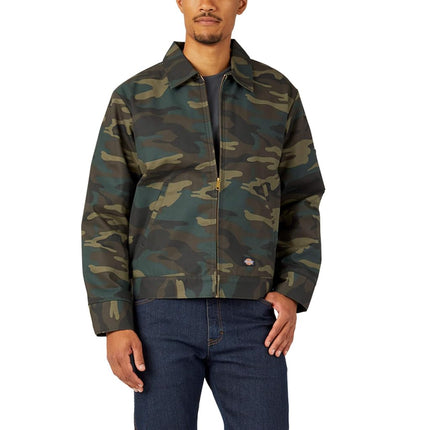 Dickies Men's Insulated Eisenhower Front-Zip Jacket, Hunter Green Camo, Small