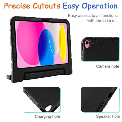 Kids Case for iPad 10th Generation (2022), iPad 11" A16 2025 Case with Pencil Holder, Techcircle Handle Stand Lightweight EVA Foam Bumper Protective Rugged Drop Protection Child Proof Cover, Rose