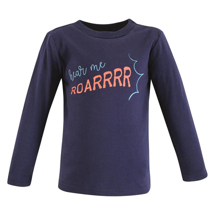 T-shirts à manches longues pour bébés Hudson Baby, motif dinosaure de chantier, 18-24 mois