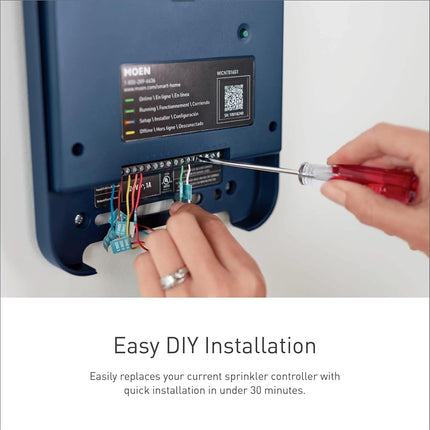 Contrôleur intelligent d'arrosage 16 zones Moen, système d'irrigation intelligent connectable Wi-Fi avec minuterie d'eau automatique, WICNT016G1USA
