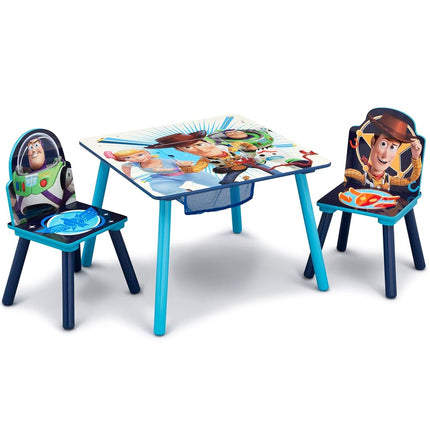 Juego de mesa y sillas infantiles Delta Children con almacenamiento (2 sillas incluidas) - Ideal para manualidades, la hora de la merienda, la escuela en casa, las tareas y más, Disney/Pixar Toy Story 4