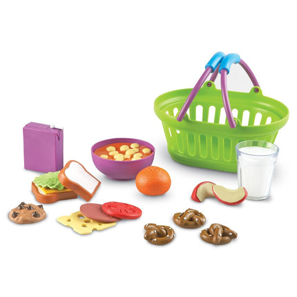 Learning Resources New Sprouts Play Food Lunch Basket , Pretend Play Toy for Toddlers, Preschool Learning Toys, Kitchen Play Toys for Kids