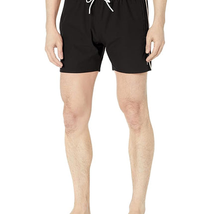 BOSS Men's Solid Swim Trunk With Iconic Side Stripe Swim Trunks, dark silver, XXL
