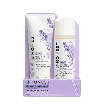 The Honest Company 2-Piece Dreamy Lavender Shampoo + Body Wash (10 fl. oz) & Face + Body Lotion (8.5 fl. oz.) Bundle | Tear Free | Naturally Derived Ingredients | Sulfate & Paraben Free Baby Bath