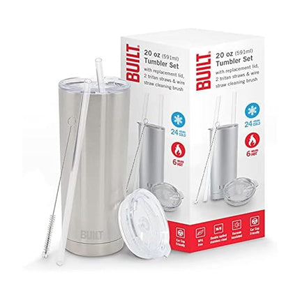 BUILT Double Walled Stainless Steel Tumbler Set wi
