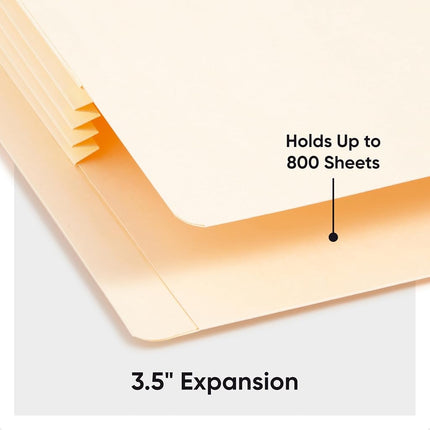 Smead Manila End Tab - Carpeta expandible tamaño carta con fuelle de manila, expansión de 3 1/2 pulgadas, 25 unidades (75124)