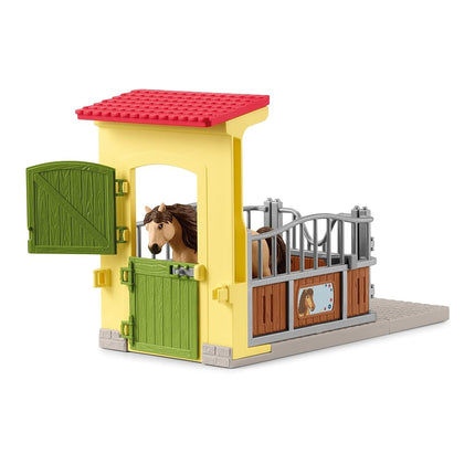 Schleich Farm World - Pony Box with Iceland Pony Stallion Playset, Collectible Horse Toy for Kids Ages 3+