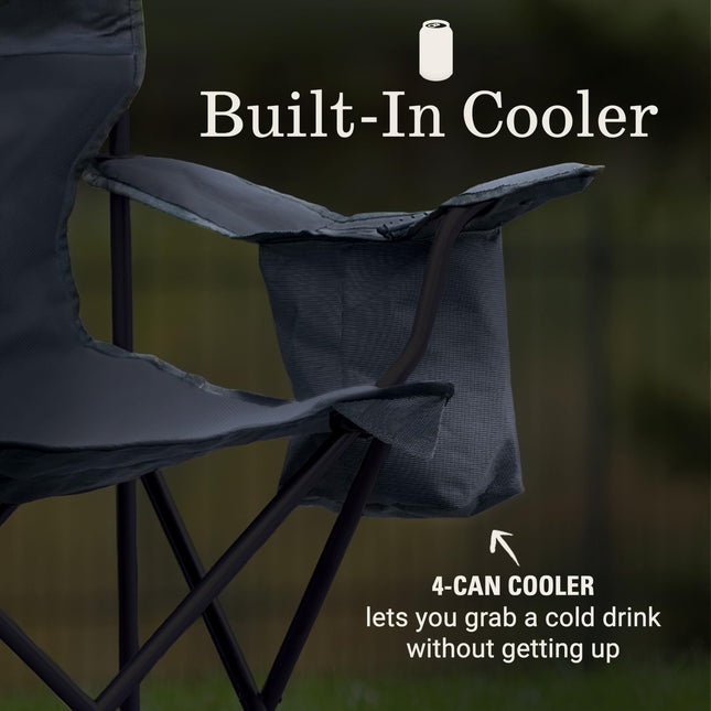 Coleman Cooler Quad Portable Camping Chair, Black