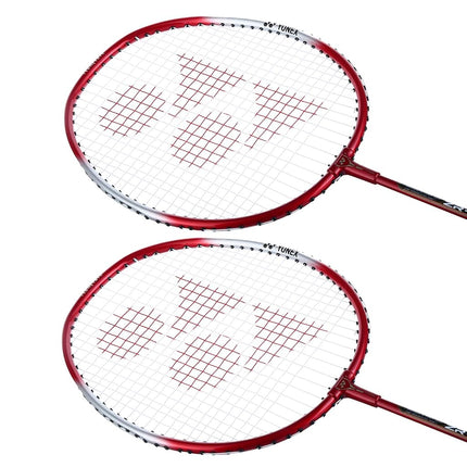 YONEX ZR 100 Light Aluminium Blend Badminton Racquet with Full Cover (Red/Red) - Set of 2