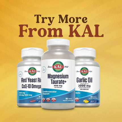 KAL, Magnesium Taurate +, 400 mg, 180 Tablets,KAL, Magnesium Taurate +, 400 mg, 180 Tablets