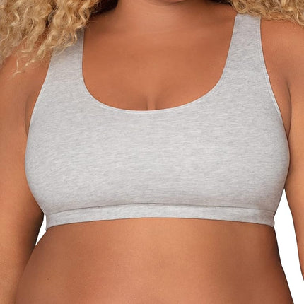 Fruit of The Loom Women's Cotton Tank Bra Ultimate Comfort & Breathable Fit Sports, Opaque, Lilac Whisper/White/Grey Heather, 44 Plus (Pack of 3)