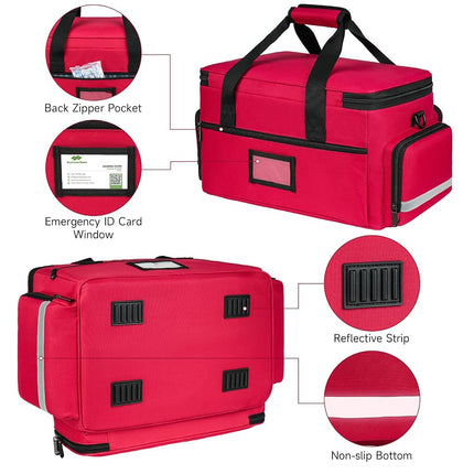 LEFOR·Z Medical Bag, Empty First Aid Storage Tote with Detachable Divider, Medical Supplies Bag for Nursing Student, Therapist, Doctors