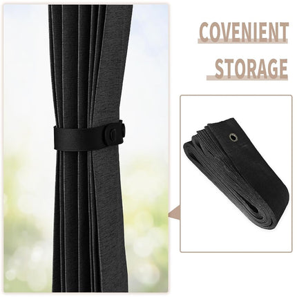 Vatge Doorway Curtains Privacy - Black Curtains for Closets Without Doors Room Divider for Doorway, Hanging Privacy Curtain Wall for Room Separation,1 Panel with Tieback, W52 x L78, Black