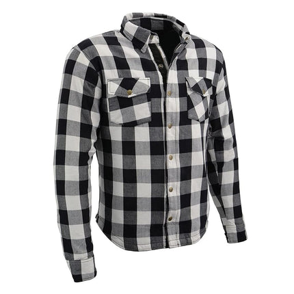 Chemise de motard en flanelle à carreaux Milwaukee Leather MPM1633 pour homme avec protections CE, Multicolore, XL