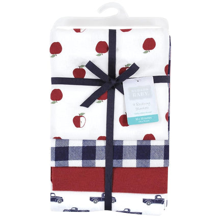 Hudson Baby Couvertures en flanelle de coton pour bébé unisexe, verger de pommes, taille unique