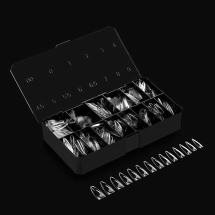 APRÉS Aprs Gel-X Almond Nail Tips Box, 280 Soft Gel Tips, 14 Sizes 00-9, Half Sizes Included (Natural Long Almond, 280 Count)