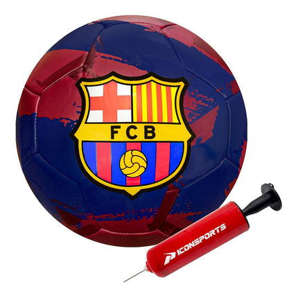 Icon Sports FC Barcelona Brush Team Soccer Ball, Brush Navy, 5