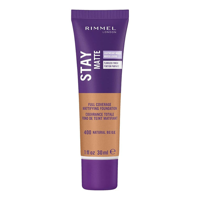 Rimmel London Stay Matte Liquid Mousse Foundation, 400 Natural Beige