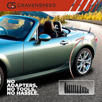 The Stubby Antenna Replacement | Mazda Miata 2006-2018 | 3.8 inches | Made in USA | Installs in Seconds | Break Chip & Fade Resistant