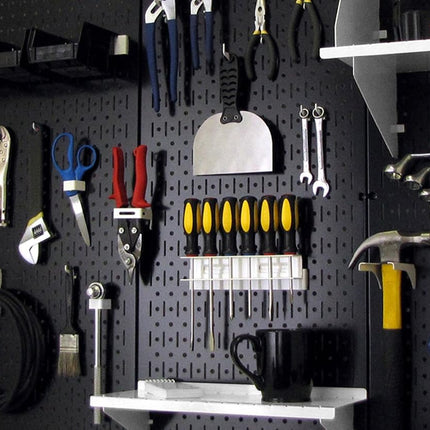 Wall Control 30-P-3232B Black Metal Pegboard Pack - (2) 32" Tall x 16" Wide Black Pegboards