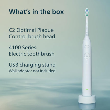 Philips Sonicare 4100 Rechargeable Electric Toothbrush, 1 Brush Head, White