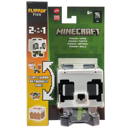 Minecraft Flippin’ Figs Figures Collection with 2-in-1 Fidget Play, 3.75-in Scale, Large Heads & Pixelated Design (Characters May Vary), HTL48