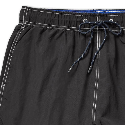 Nautica Men's Solid Quick Dry Classic Logo Swim-Trunk, True Black, X-Large