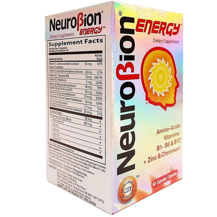 Neurobion Energy, 60 Capsules (3 Pack) - Amino Acids Vitamin B1 B2 B6 B12