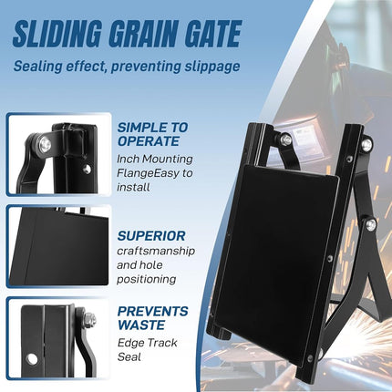 ZNZMAIO Sliding Grain Gate for IBC Tote, 9” x 9”, Carbon Steel