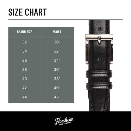 Florsheim Men's 1136 Pebble Grain 32mm Leather Belt, Cognac, 34