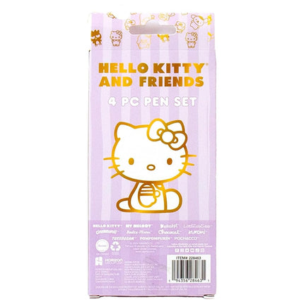 Hello Kitty & Friends 4-Piece Pen Set, My Melody, Kuromi, School and Office Supplies, Stationery