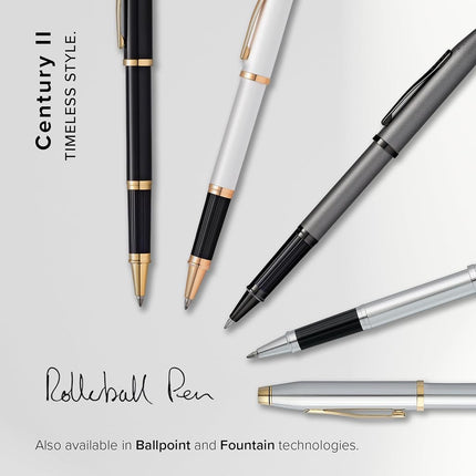 CROSS Century II Pearlescent White Lacquer Rollerball Pen with Rose-Gold Tone Appointments