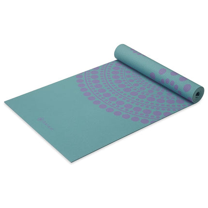Gaiam Yoga Mat Premium Print Reversible Extra Thick Non-Slip Exercise Fitness Mat for All Types of Yoga, Pilates and Floor Training, Sea Glass, 6mm
