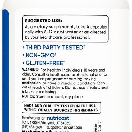 Performance, Ursolic Acid, 120 Capsules (75 mg per Capsule), Nutricost