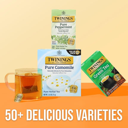Twinings of London Pure Peppermint Herbal Tea Bags, 20 Count