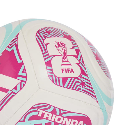 adidas Unisex-Adult World Cup Soccer Ball, White/Flash Aqua/Shock Pink, 3