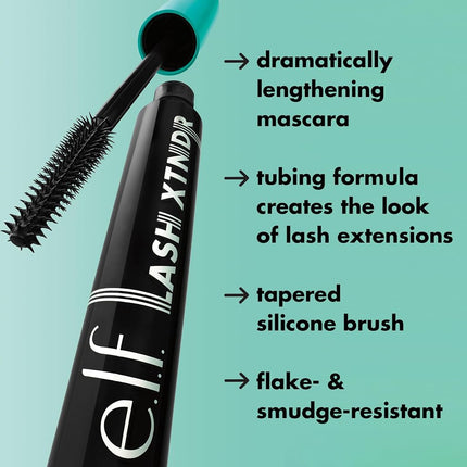 e.l.f. Lash XTNDR Mascara, Long-Lasting & Buildable for the Look of Eyelash Extensions, Lump & Flake Safe, Vegan & Cruelty Free, Deep Brown