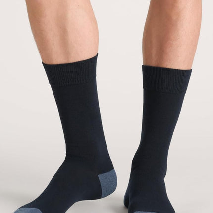 Ted Baker Men's 3 Pack Pattern Crew Dress Socks, Lt Denim Heather/Navy/Cashmere Blue, One Size