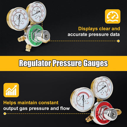 Oxygen Torch Kit Acetylene Oxygen Torch Kit Professional Soldering Kit Gas Welding Kits Portable Oxygen Acetylene Welder with Nozzles Check Valves Regulator