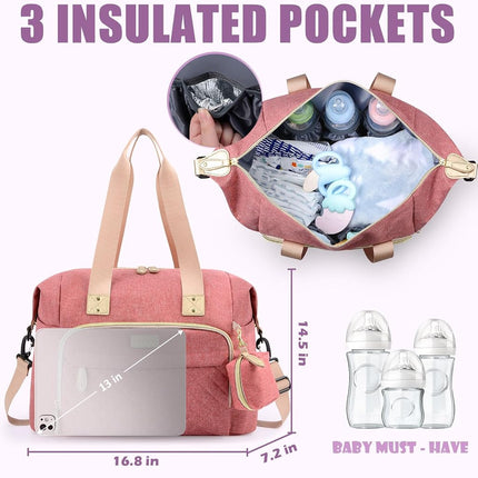 Tuwubi Tuwubbi Diaper Bag backpack with Pacifier Case Large Travel Diaper Tote for Mom and Dad Multifunction Large Baby Bag, Red, 1 Count (Pack of 1), Travel Backpacks